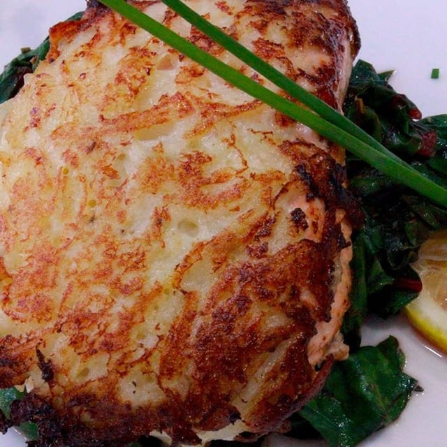 Potato Encrusted Wild Atlantic Salmon.