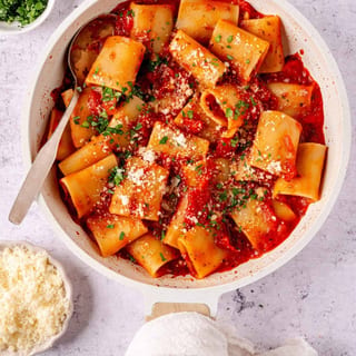 Paccheri Pasta with Chicken Cacciatore